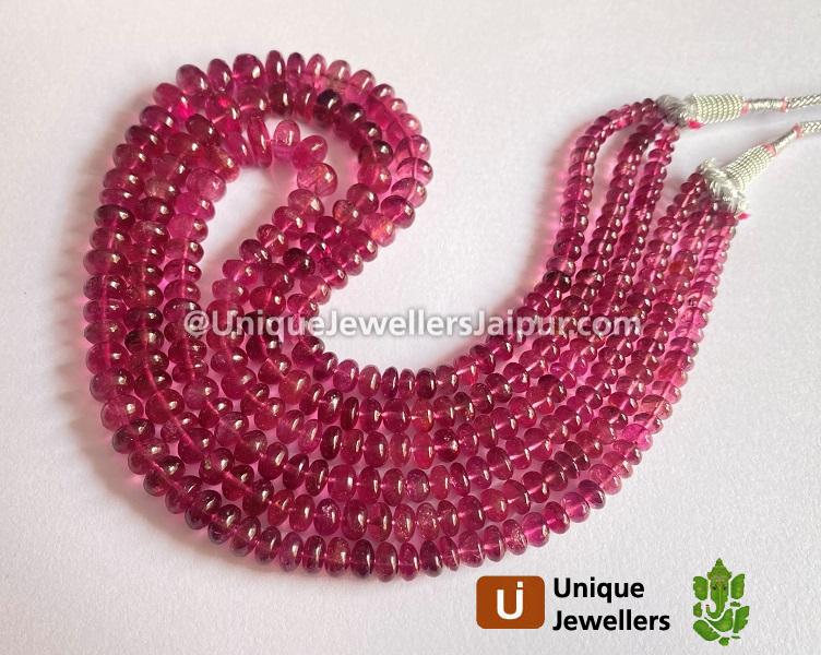 Rubellite Tourmaline Smooth Roundelle Beads