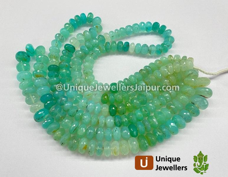 Blue Opal Peru Faceted Roundelle Beads