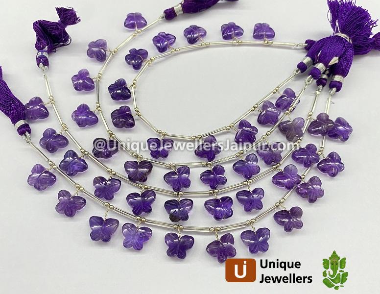 Amethyst Faceted Butterfly Beads