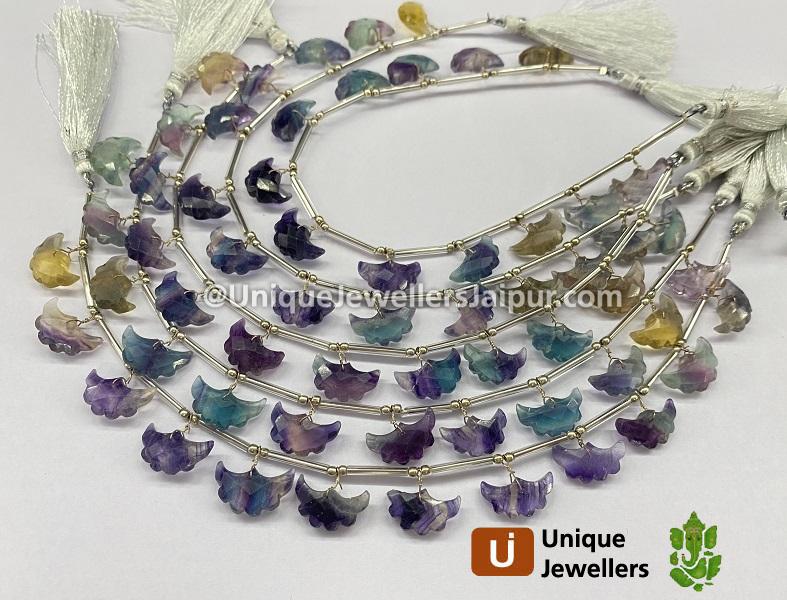 Fluorite Faceted Eagle Beads