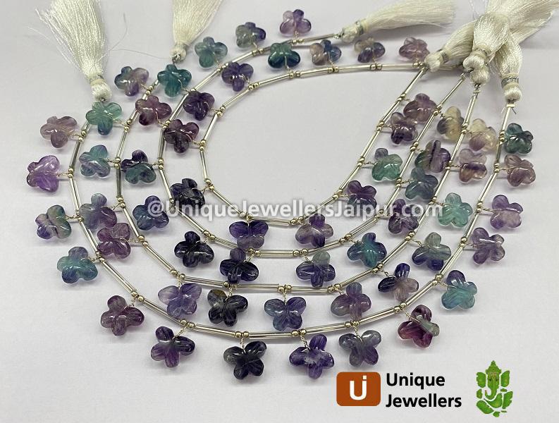 Fluorite Faceted Butterfly Beads