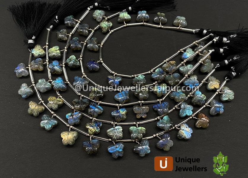 Labradorite Faceted Butterfly Beads