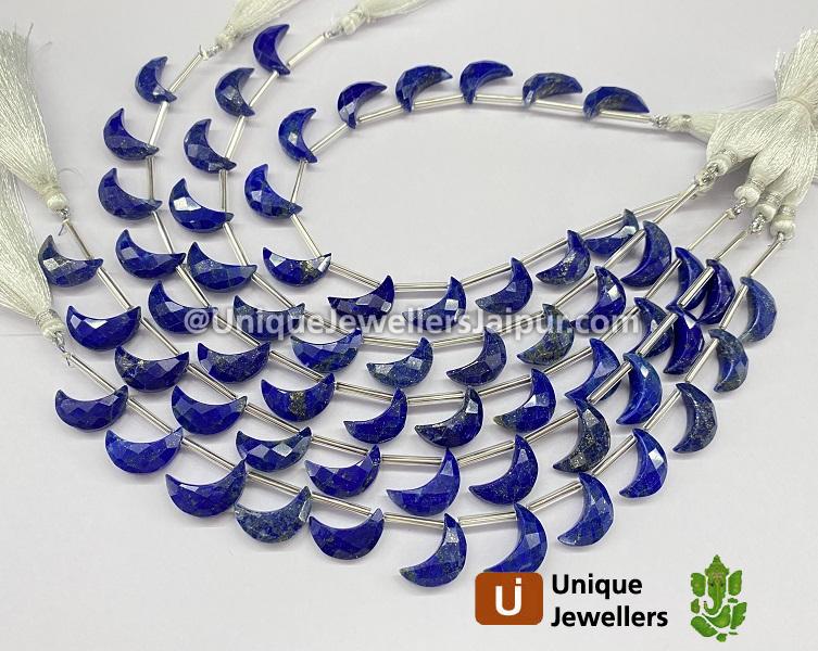 Lapis Faceted Moon Shape Beads