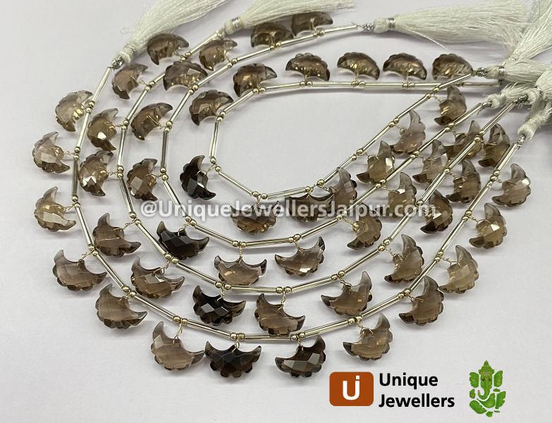 Smoky Quartz Faceted Eagle Beads