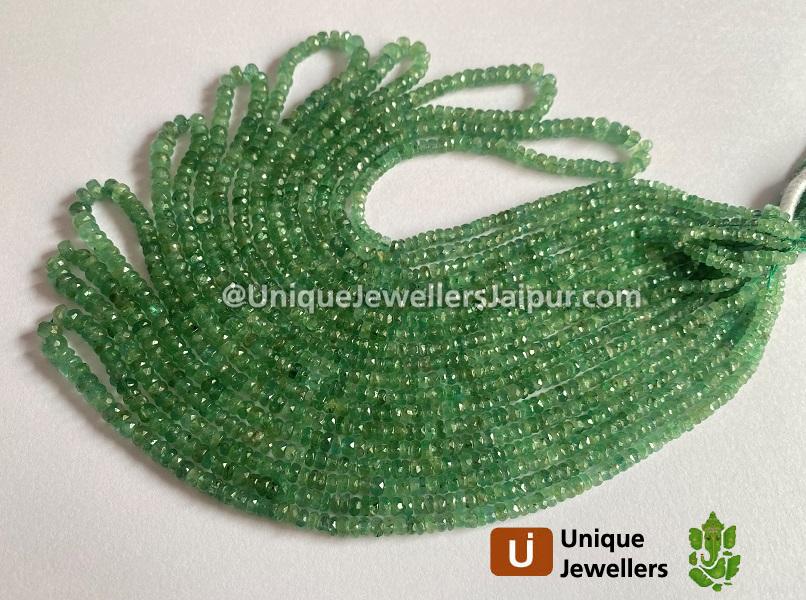 Emerald Faceted Roundelle Beads