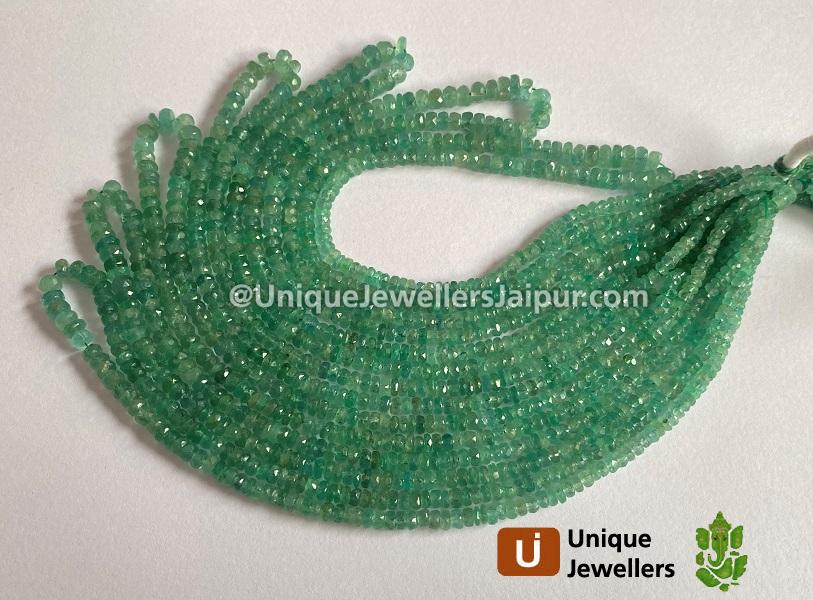 Emerald Faceted Roundelle Beads