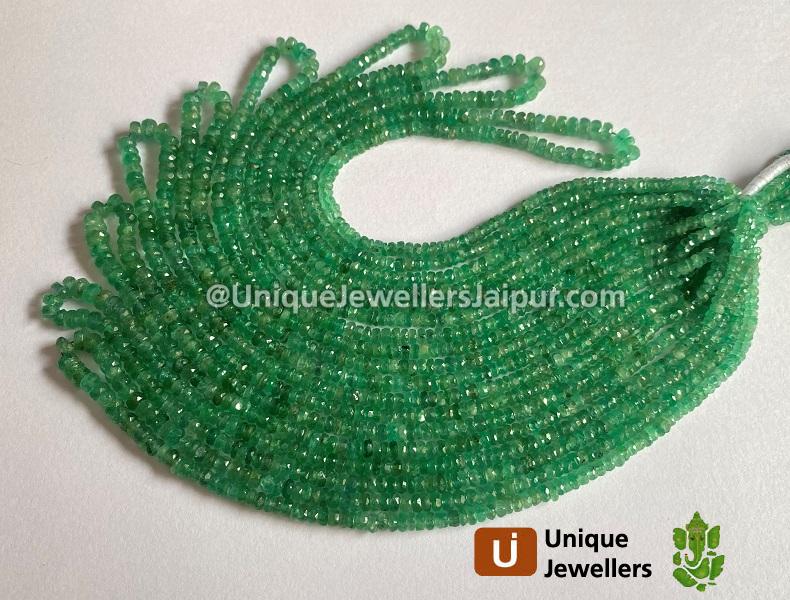 Emerald Faceted Roundelle Beads