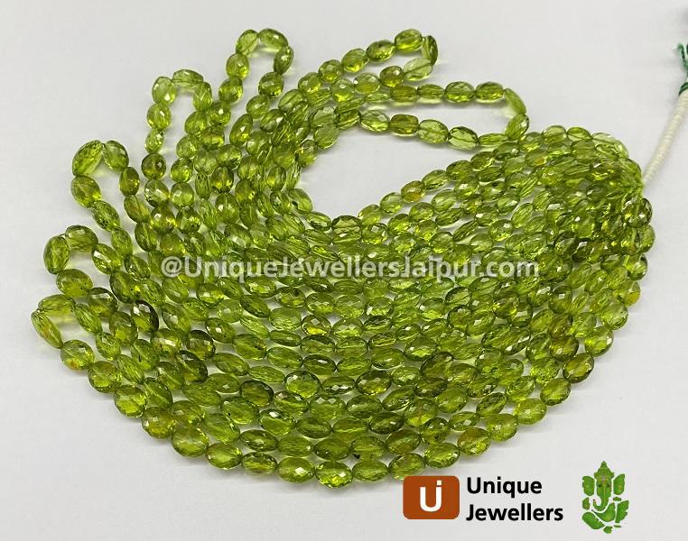 Peridot Faceted Oval Beads