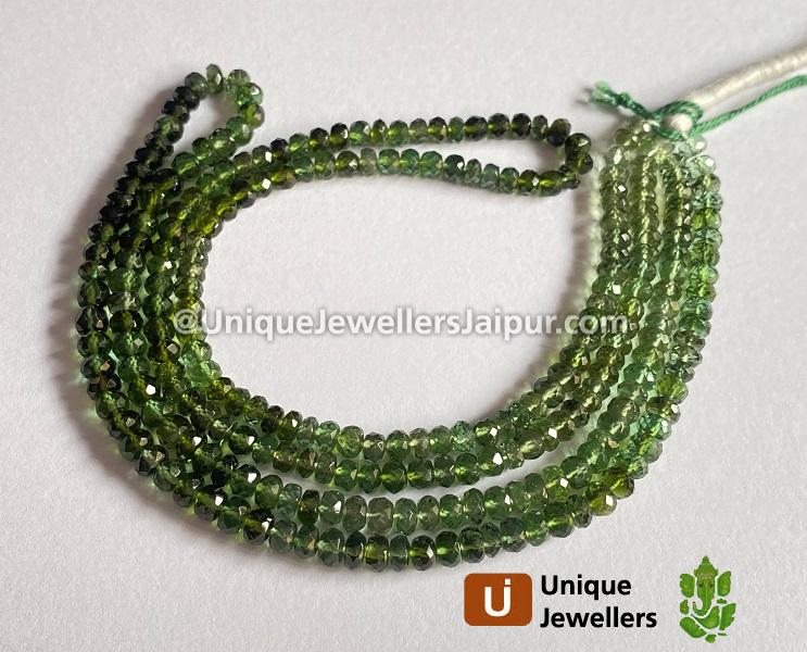 Green Tourmaline Faceted Roundelle Beads