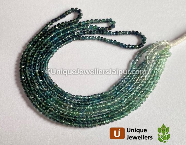 Blue Tourmaline Faceted Roundelle Beads