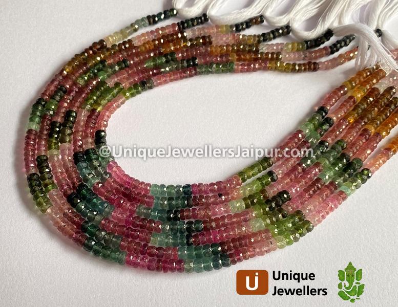 Tourmaline Faceted Roundelle Beads