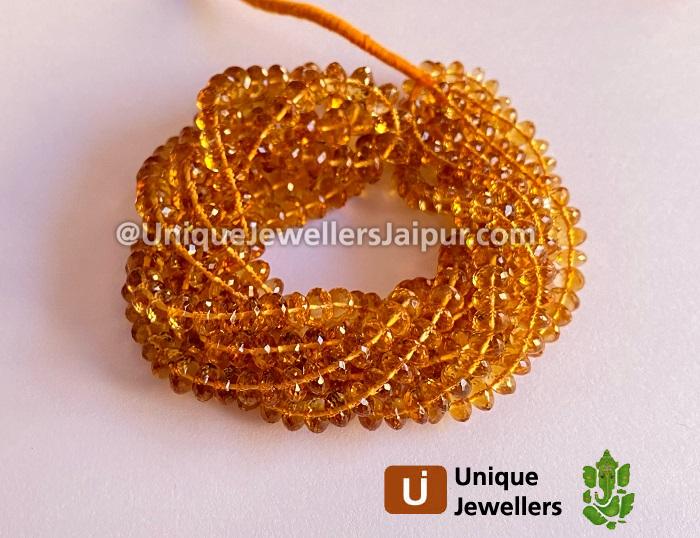 Citrine Far Micro Cut Roundelle Beads