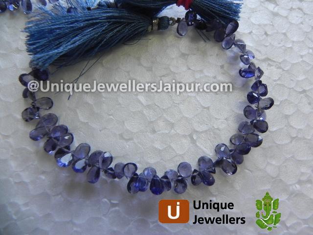 Iolite Cut Pear Beads