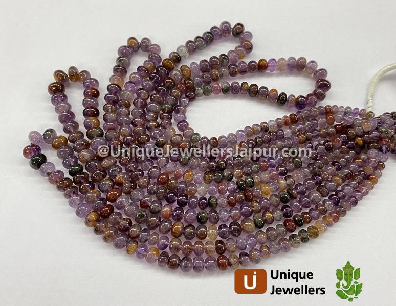 Amethyst Cacoxenite Smooth Roundelle Beads