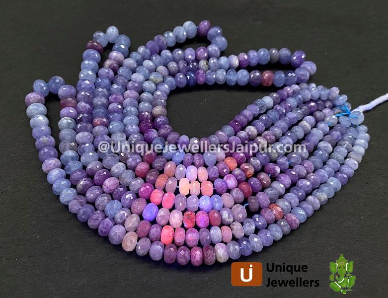 Hackmanite Faceted Roundelle Beads