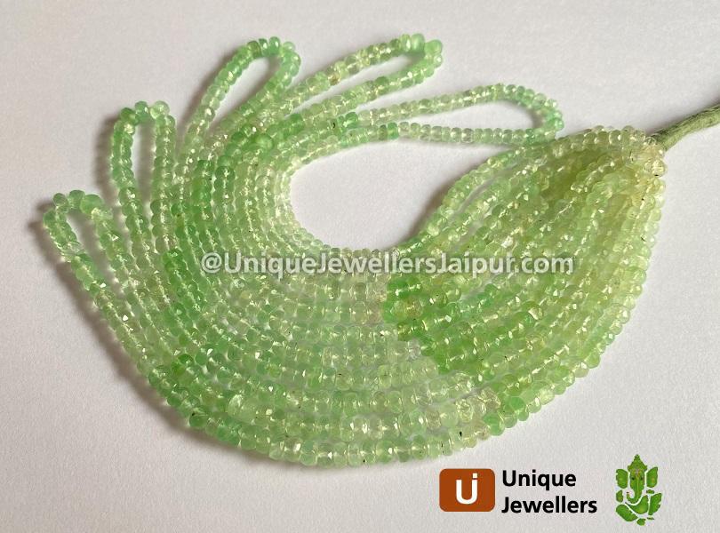 Green Moonstone Faceted Roundelle Beads