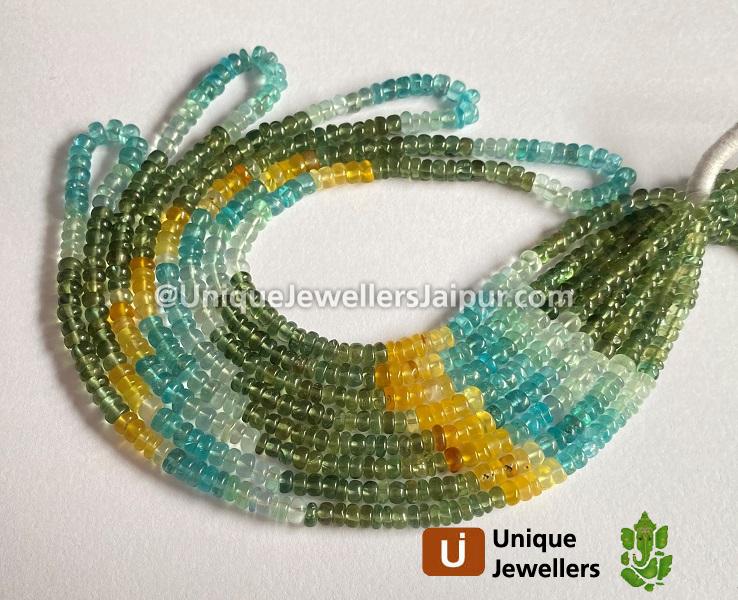 Multi Apatite Smooth Roundelle Beads