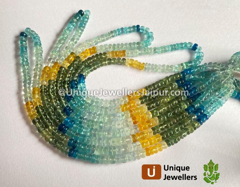 Multi Apatite Smooth Roundelle Beads