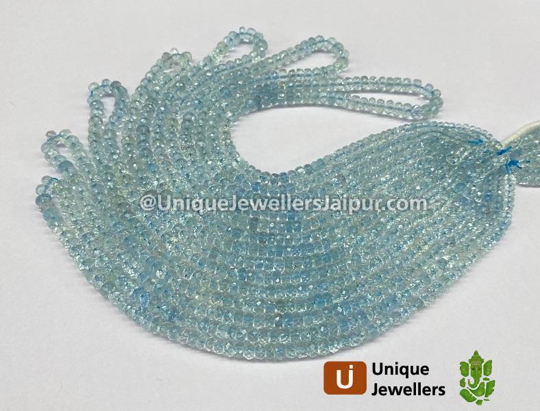 Aquamarine Faceted Roundelle Beads