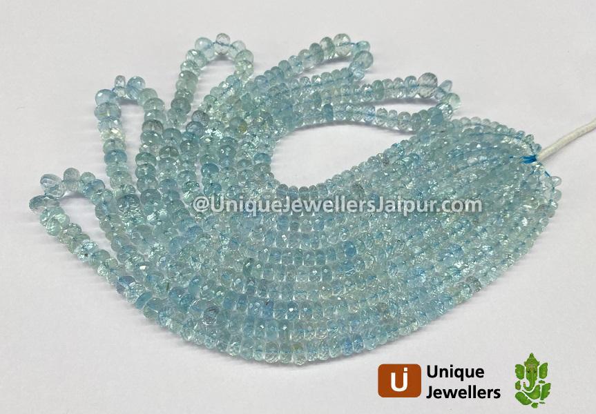 Aquamarine Faceted Roundelle Beads