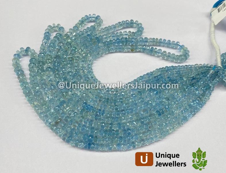 Aquamarine Faceted Roundelle Beads