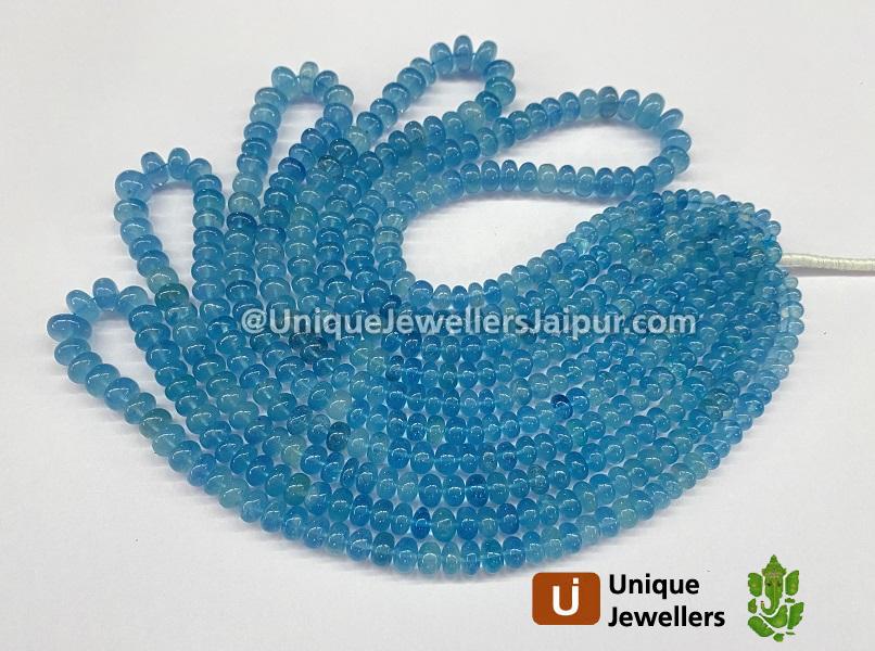 Aquamarine Stabilized Smooth Roundelle Beads