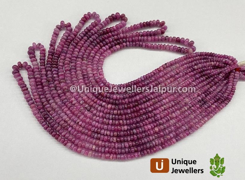 Natural Ruby Smooth Roundelle Beads