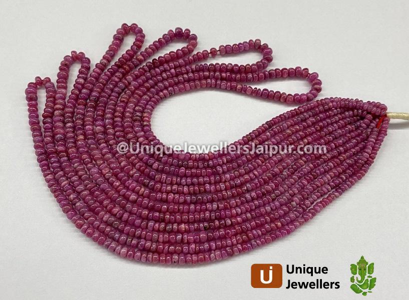 Natural Ruby Smooth Roundelle Beads