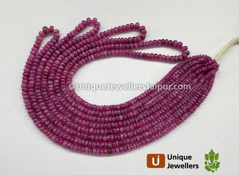 Natural Ruby Smooth Roundelle Beads