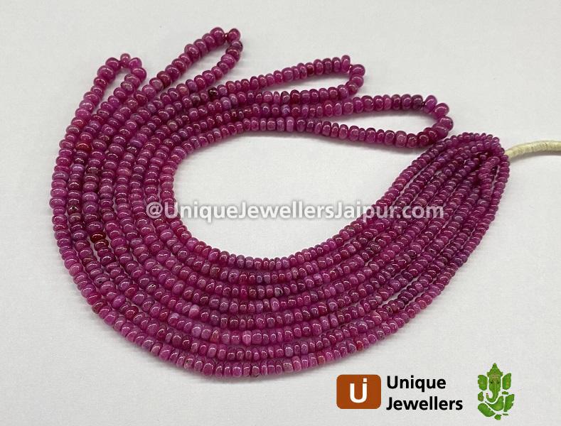 Natural Ruby Smooth Roundelle Beads