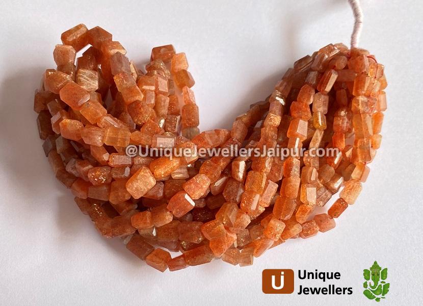 Sunstone Faceted Nugget Beads