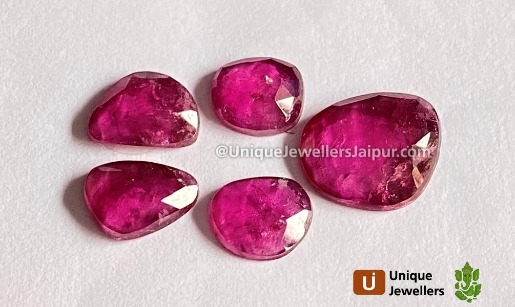 Rubelite Rose Cut Slices