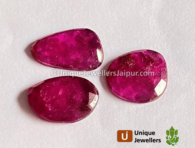 Rubelite Rose Cut Slices