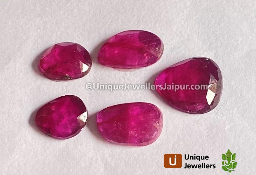 Rubelite Rose Cut Slices