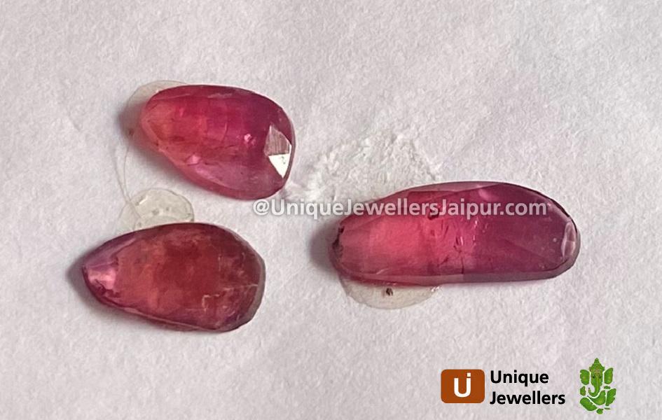 Rubelite Rose Cut Slices