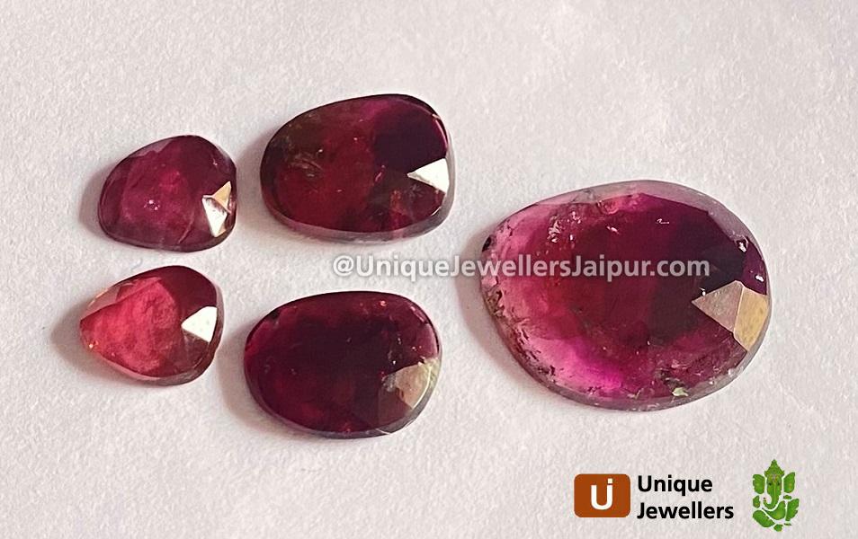 Rubelite Rose Cut Slices