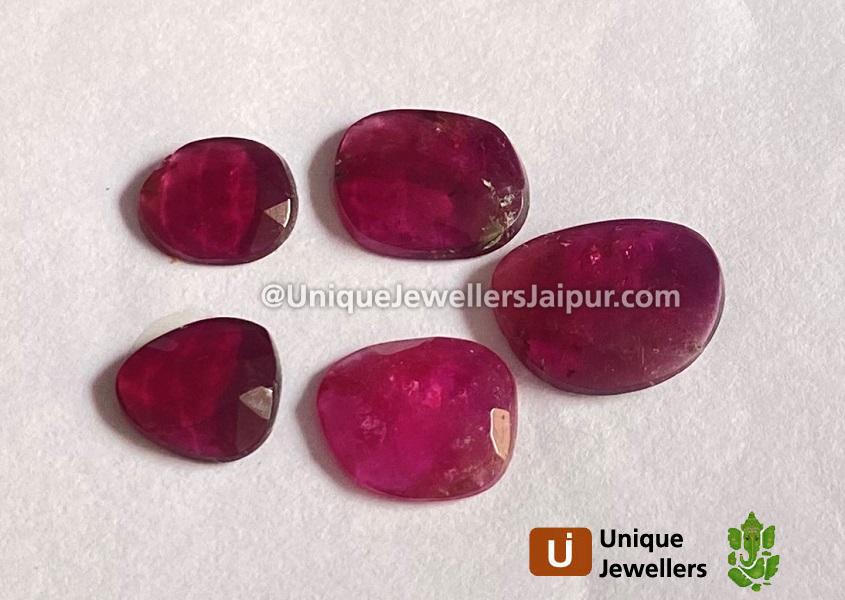 Rubelite Rose Cut Slices