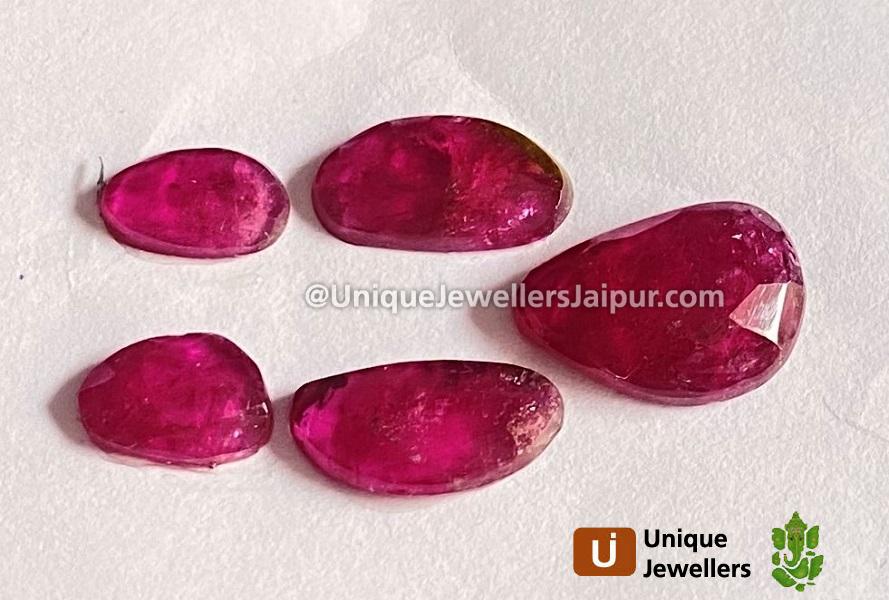 Rubelite Rose Cut Slices