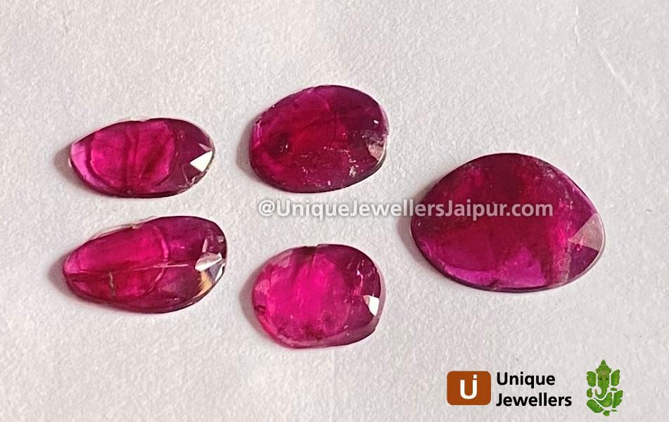 Rubelite Rose Cut Slices