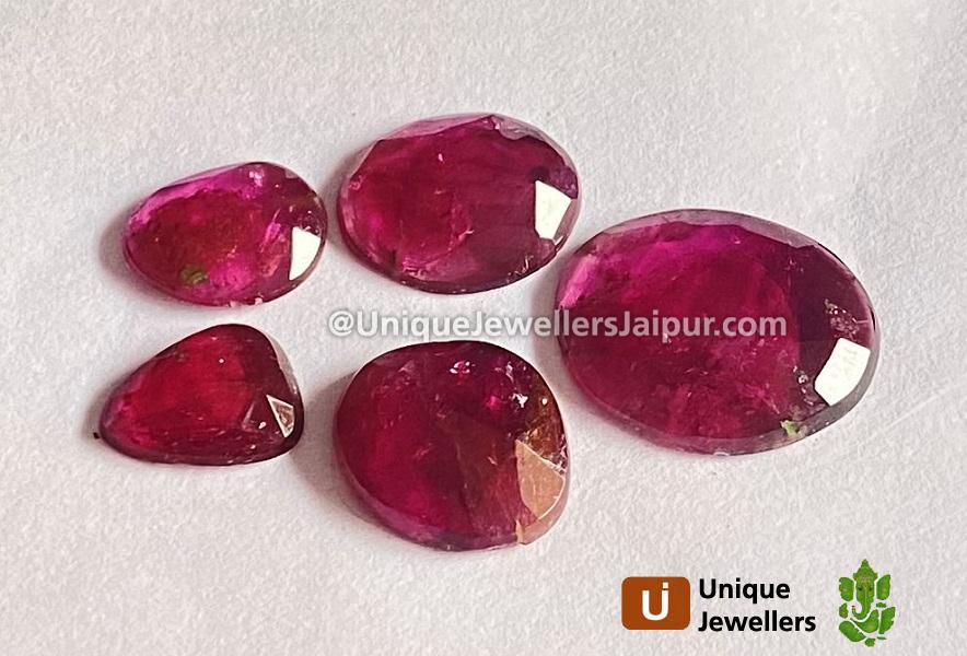 Rubelite Rose Cut Slices