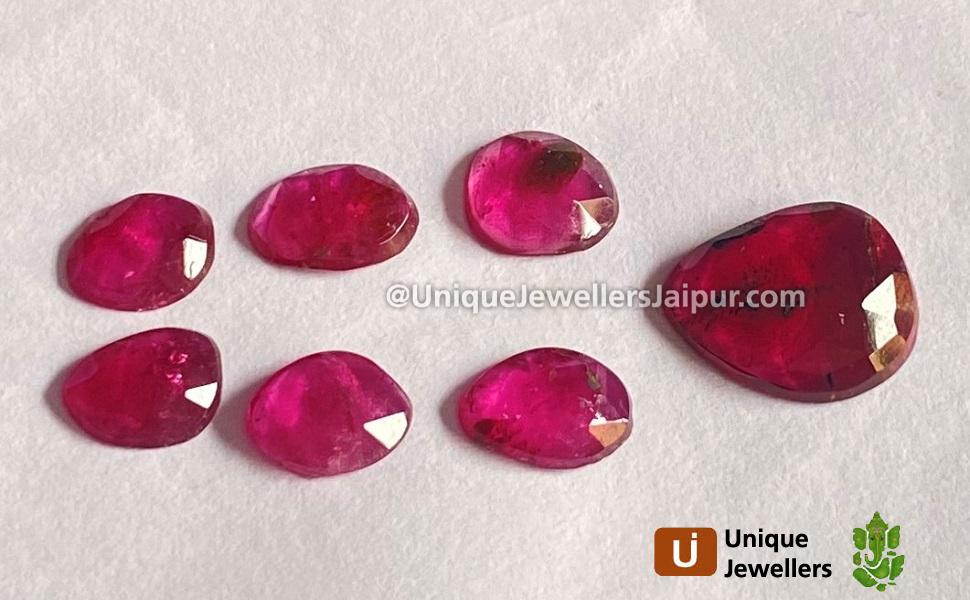 Rubelite Rose Cut Slices