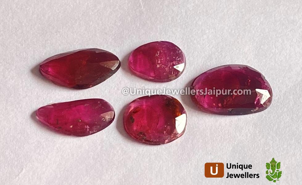 Rubelite Rose Cut Slices