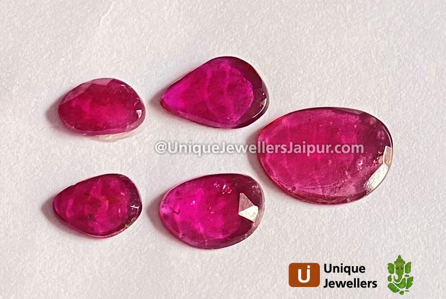 Rubelite Rose Cut Slices