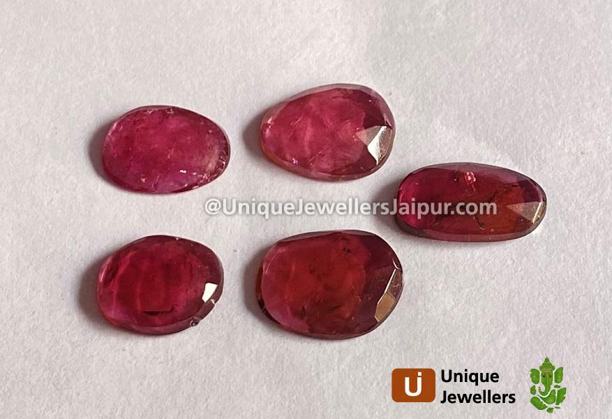 Rubelite Rose Cut Slices