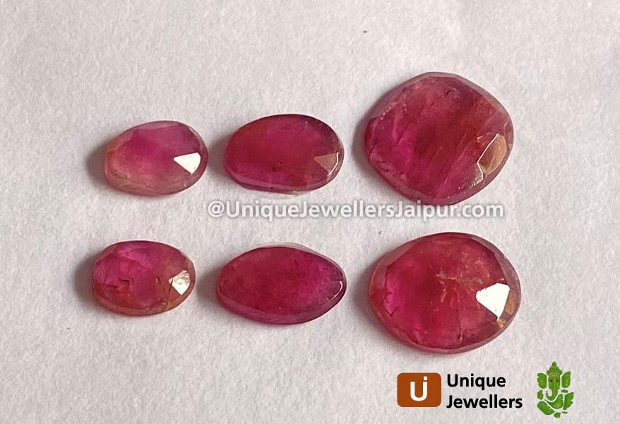 Rubelite Rose Cut Slices