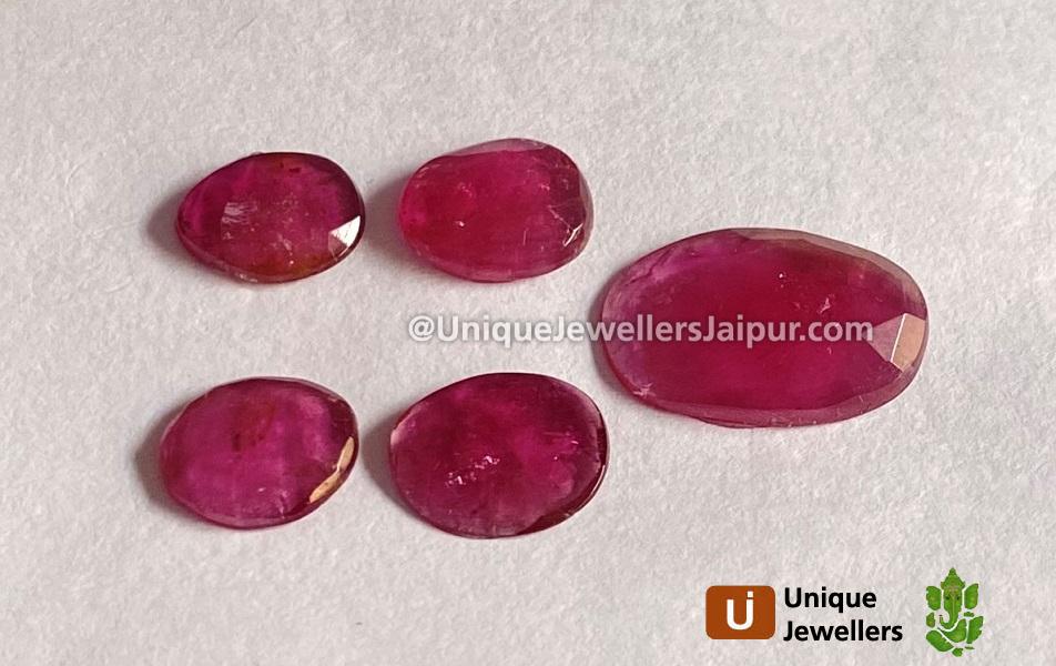 Rubelite Rose Cut Slices