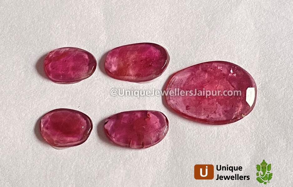 Rubelite Rose Cut Slices