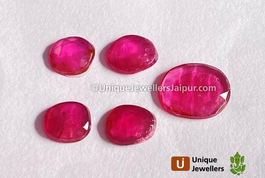 Rubelite Rose Cut Slices