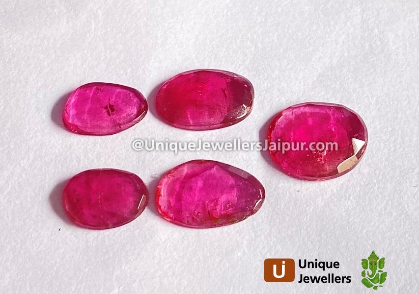 Rubelite Rose Cut Slices