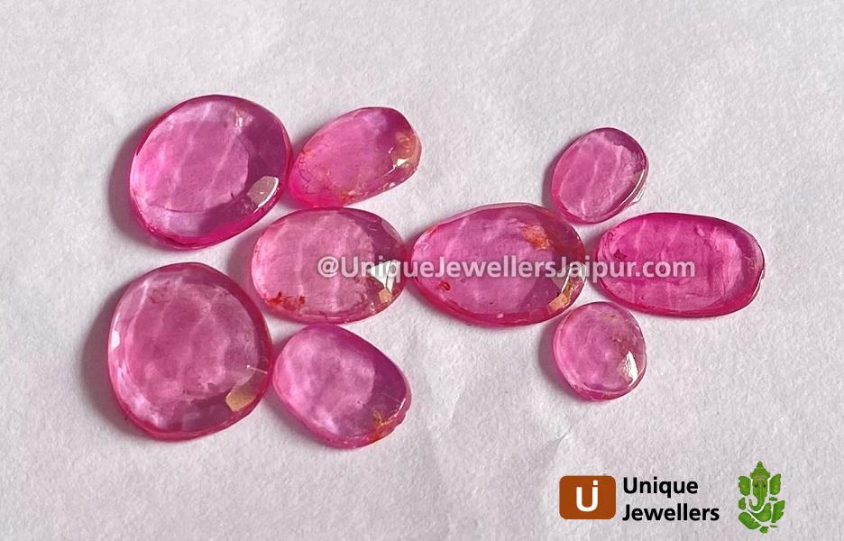 Rubelite Rose Cut Slices